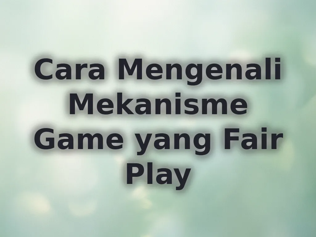 Cara Mengenali Mekanisme Game yang Fair Play
